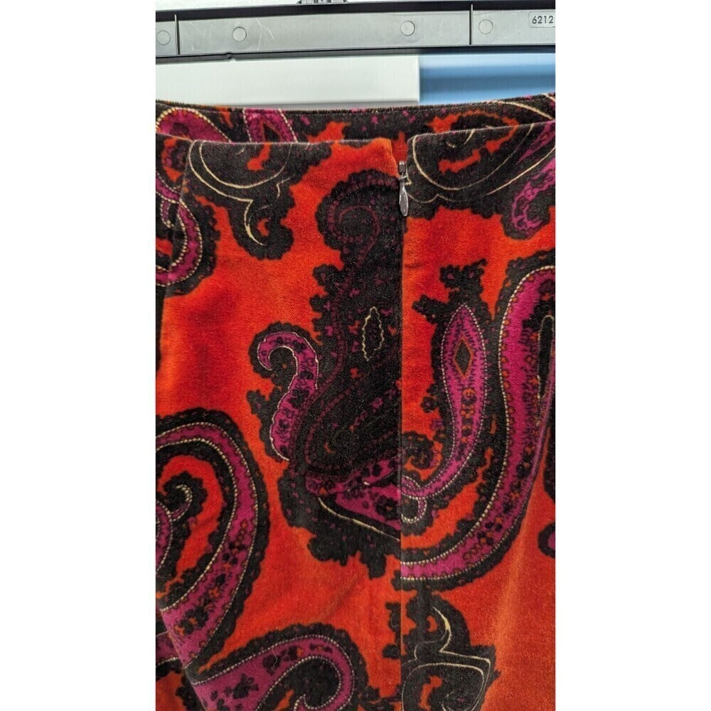 TALBOTS Velour Paisley Print Back Slit Classic Pencil Skirt Size‎ 8 - Picture 5 of 10
